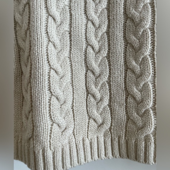 Simons oatmeal-coloured cable knit cropped sweater - Picture 4 of 4